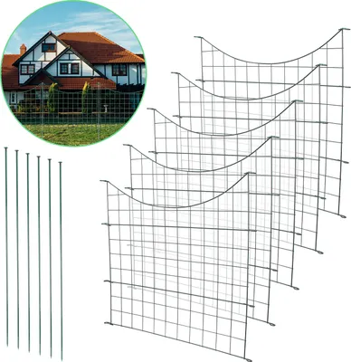 Produktbild von VINGO Teichzaun Steckzaun Wildzaun Gartenzaun Tiergehege Zauntor Unterbogen 5x