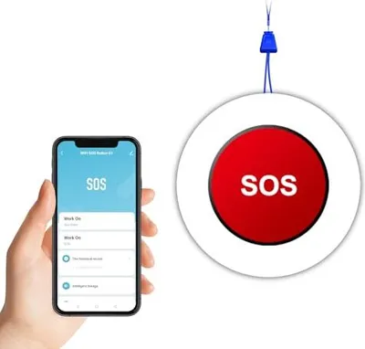 Produktbild von Wolf Guard Tuya WiFi Smart SOS Notfallknopf, drahtlose Panikanruf persönlicher Alarm ältere Senioren, Patienten, behinderte Kinder, wiederaufladbar, n