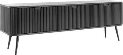 Produktbild von TV Lowboard ZOVI 01, schwarz, mit Metallfüßen 23cm, 168 cm breit, 56 cm hoch, 39 cm tief