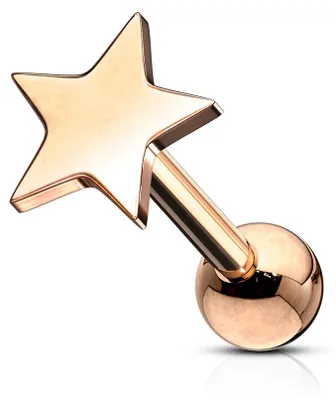 Produktbild von Helix & Tragus Ohr Piercing „Stern“ Rose Gold