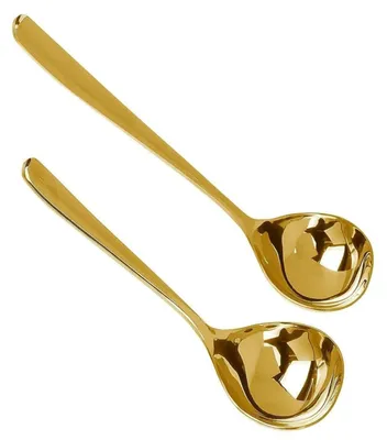 2er Set Suppenlöffel aus Edelstahl, Gold, 20 cm, spülmaschinengeeignet