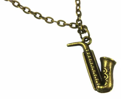 Produktbild von Saxofon Kette Halskette Miniblings 50cm Saxophon Musik Saxophon Sax Jazz Bronze