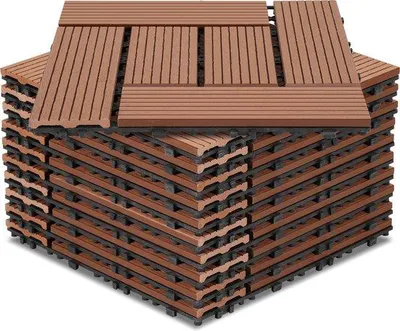 Imagen del producto de Juego de 22 baldosas de terrazo de 30x30 cm con sistema de encaje