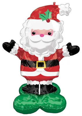 Produktbild von Amscan 4295211 - Folienballon Christmas Santa, 101 x 114 cm, AirLoonz Ballon, Weihnachten, Deko