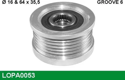 Produktbild von LUCAS Generatorfreilauf Riemenscheibe Lichtmaschine für HYUNDAI TUCSON (JM) Ø64mm