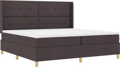 Productafbeelding van vidaXL Boxspringbed met matras, donkerbruin, 200 x 200 cm, met stoffen bekleding