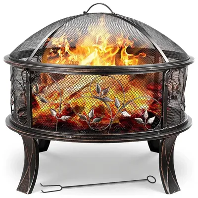 Produktbild von Feuerkorb - Gartenofen - Grillkorb - Außenofen - Feuerstelle - Gusseisen - Groß, Durchmesser 71 cm, mit Funkenfänger