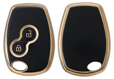 Produktbild von kwmobile Autoschlüssel Hülle kompatibel mit Renault Dacia 2-Tasten Autoschlüssel - Schlüsselhülle Silikon Cover - Schwarz Gold