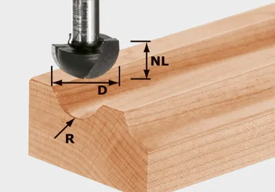 Produktbild von Festool Hohlkehlfräser HW Schaft 8 mm HW S8 R6,35 | 490984