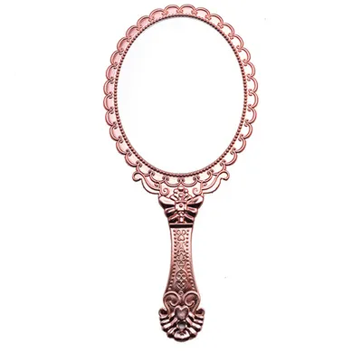 Produktbild von Handspiegel, Vintage-Handspiegel mit Griff, Kosmetikspiegel, Reisespiegel (oval)