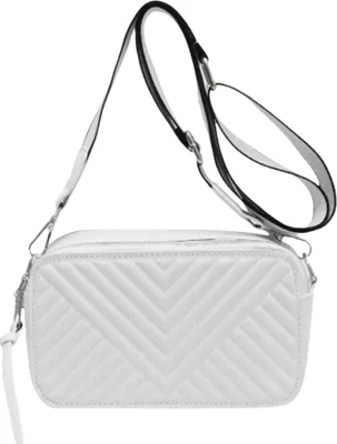 Produktbild von Lederhandtasche, weiße Umhängetasche, elegante gesteppte Damentasche