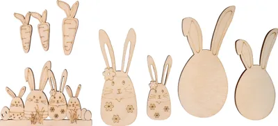 Produktbild von Holz Dekoelemente Osterhasen Freunde