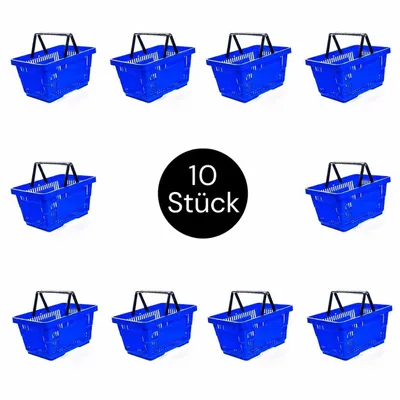 Obrázok produktu pre Nákupný košík V-22 cm D-30 cm H-43 cm Objem 22 l modrý (sada 10 ks) N