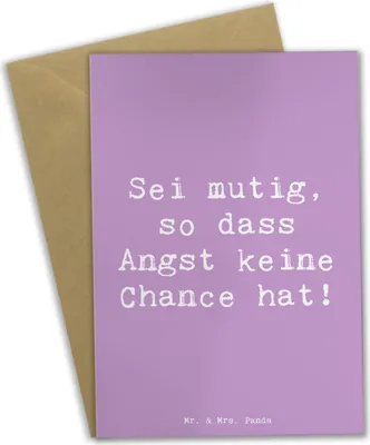 Produktbild von Mr. & Mrs. Panda babykarte Spruch Angst überwinden - Lavendeltraum - Geschenk, Mut, Zuversicht, Unterstützung, Vertrauem, osterkarten, einladungskarten, weihnachtskarten