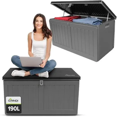 Produktbild von Gartenbox 190 L Auflagenbox Morus Kissenbox Gartenmöbel Balkonmöbel | Auflagenbox wasserdicht - Kissenbox Outdoor wasserdicht - Aufbewahrungsbox mit Deckel Garten - Geräteschuppen Garten Zubehör