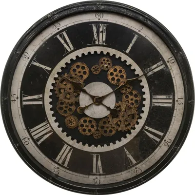 Produktbild von Große Wanduhr CHARLEY, Ø 76 cm, mit dekorativem Mechanismus