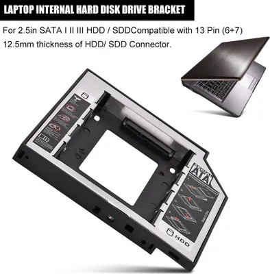 Zdjęcie produktu dla Obudowa wewnętrzna do laptopa 2,5 cala SATA I II III Dysk twardy Napęd Cd DVD-ROM Uchwyt