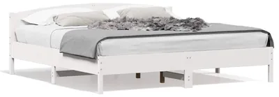 Zdjęcie produktu dla vidaXL Łóżko z litego drewna bez materaca białe 200x200 cm drewno sosnowe