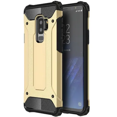 Produktbild von Hybrid Armor Hülle für Samsung Galaxy S9 - Goldene Schutzhülle mit Stil KP26987