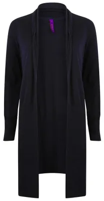 Produktbild von Henbury - Strickjacke für Damen, offen, Lang geschnitten LT4936 (M) (Marine)