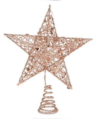Weihnachtsbaum-Stern 20 cm, Roségold, Metall, glitzernd, hohl