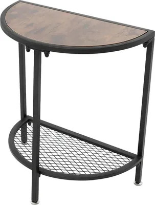 Produktbild von Couchtisch - Beistelltisch - 2 Ebenen - Metallablage - Platzsparend - 48×26,5×50 cm - Traglast 50 kg - Einfache Montage - Schwarz & Walnuss