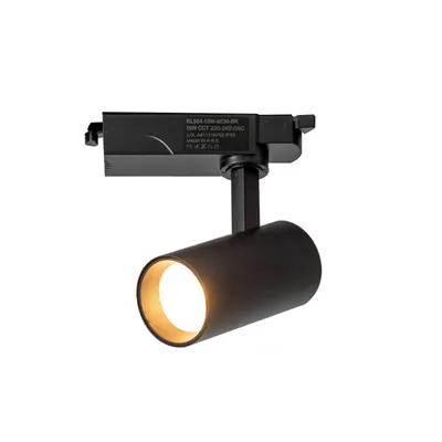 Zdjęcie produktu dla 15 W LED reflektor szynowy, jednofazowy, wybieralna temperatura barwowa (2700 K, 4000 K, 6000 K), regulowany, czarny