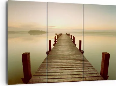 Produktbild von Bild auf Leinwand - Leinwandbild - Brücke See - 165x110cm - Wand Bild - Wanddeko - Wandbilder - Leinwanddruck - Bilder - Kunstdruck - Wanddekoration - Leinwand bilder - Wandkunst - CE165x110-3625