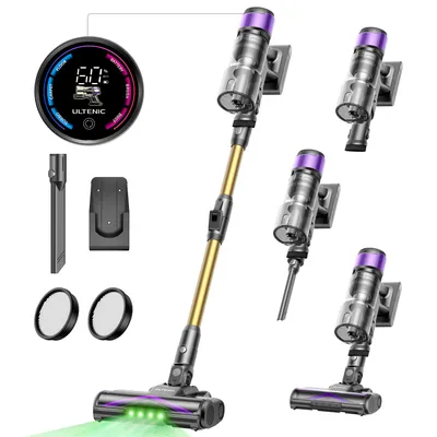 Produktbild von Ultenic UL20P Akku Staubsauger,78000PA/ 650W/70Min, Staubsauger Kabellos Mit Selbststehendes Design, Flexibles Biegegelenk, Anti-Tangle Bodenbürste