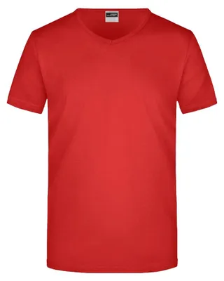 Produktbild von James and Nicholson - T-Shirt V-Ausschnitt für Herren LT2493 (XL) (Rot)