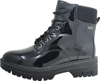 Image de Bottes à lacets noires Jana, modèle décontracté