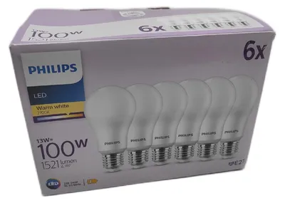 Produktbild von Philips Lampe 100W A65 E27 x6, 13 W, 100 W, E27, 1521 lm, 15000 h, Warmweiß