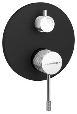 Imagen del producto de Grifo de ducha empotrado Sapho Solaria, de 2 salidas, en color  mate/cromado