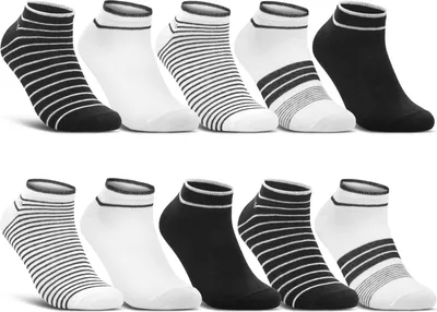 Produktbild von 10 Paar Damen Sneaker Socken Mehrfarbig Streifen Punkte Herzen Maritim Baumwolle - 36844/1 (35-38)