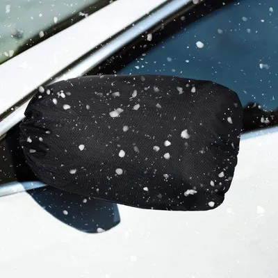 Image de Protège-rétroviseurs - universels pour voitures - protection hivernale - noirs - lot de 2