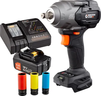 Produktbild von WS24 Akku-Drehschlagschrauber WDS 18V 1/2" 950 NM / 1x 4,0 Ah Akku + Schnellladegerät inkl. Steckschlüsseleinsätze