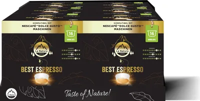Produktbild von Espresso La Natura Lifestyle (6x16 kávových kapsúl) 96 kávových kapsúl | La Natura Lifestyle 576g| Kompatibilné kávové kapsule Dolce Gusto®* | Rainforest