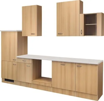 Obrázek produktu pro Kuchyňský blok Flex Well Nano 280 cm barva čela buk matná barva korpusu buk