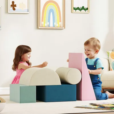 Produktbild von Kletterbausteine ​​aus Schaumstoff für Kleinkinder, 5-teilig, mit waschbaren Bezügen