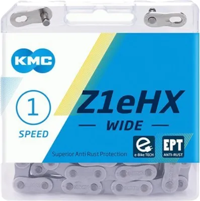 Produktbild von KMC Kette Z1eHX WIDE EPT 1-fach, 112 Glieder, E-25 Missing Link, 1/2x1/8, silber
