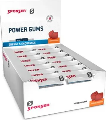 Produktbild von Sponser Sport Food Power Gums Fruit Mix, Energiekaugummi, Vor & während der Aktivität, Fruits, 20 Stück(e), 255 kcal, 1090 kJ