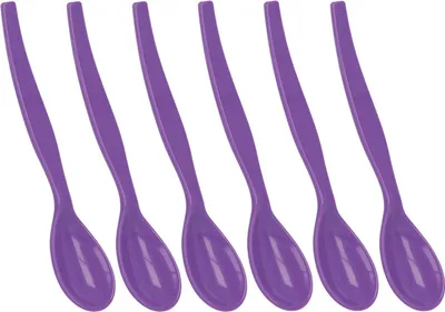 Produktbild von 6er Set Eierlöffel Dessertlöffel Frühstückslöffel Joghurtlöffel , Farbe:Lila