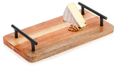 Image de Plateau de service - Bois - Poignées - 30 x 15,5 cm - Marron