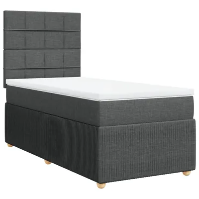 Produktbild von Boxspringbett mit Matratze Dunkelgrau 90x190 cm Stoff