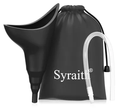 Imagen del producto de Orinal portátil para mujeres: embudo de silicona reutilizable con tubo de extensión