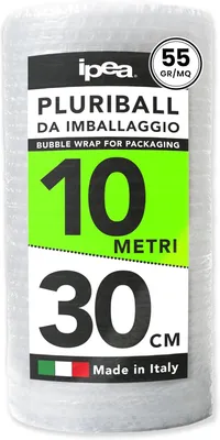 Produktbild von Luftpolsterfolie 10 m x 30 cm, luftdichte Blasen, reißfest PE, 55 g/m², für Verpackung und Versand