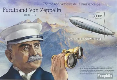 Produktbild von Briefmarken Zentralafrikanische Republik 2013 Mi Block 1027 (kompl. Ausgabe) postfrisch Ferdinand von Zeppelin