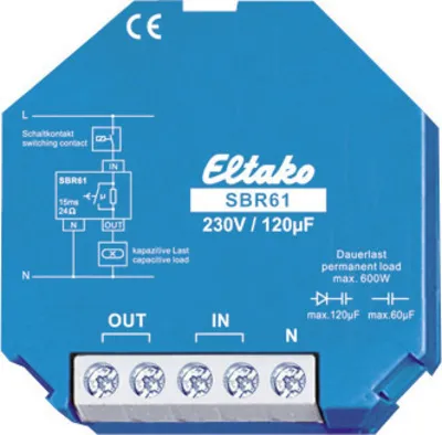 Produktbild von Eltako Electronics Strombegrenzungsrelais 1 Schließer 10A/250V SBR61-230V/12 (61100330)