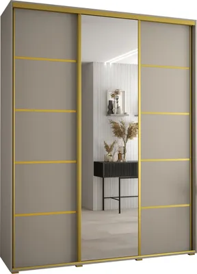 Produktbild von Kryspol Dakota 5 Schrank, drei Türen - 235,2x200x45cm - Kaschmir Gold