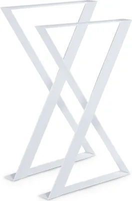 Produktbild von 2er Tischbeine Tischgestell Tischkufen Stahl 60x75 cm Industriedesign Weiß